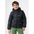 Champion Steppjacke Colorblock Outdoor Hooded Jacket mit Kapuze, wasser- und windabweisend, mit Eingrifftaschen schwarz L (152/158)
