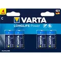 Varta Batterie Alkaline, Baby, C, LR14, 1.5V Longlife Power, Retail Blister (4-Pack)