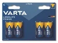 VARTA Batterie Alkaline, Baby, C, LR14, 1.5V, Longlife Power, 4 Stück