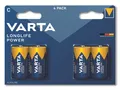 Batterien C Baby 4 Stück Longlife Power Alkaline 15V ideal für Spielzeug Funk...