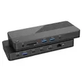 KVM-Switch mit Dockingstation, HDMI 4K Ultra HD, LAN, 4 Port USB Hub, Audio, Card Reader
