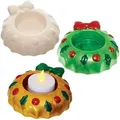 Teelichthalter Weihnachtskranz aus Keramik  (pro Set 2)