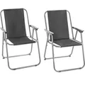 Campingstuhl Klappstuhl 2er Set Angel Angler Regie Strand Stuhl faltbar Outdoor - Grau