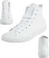 Converse CTAS LTHR HI Sneaker Chuck Uni Leder Monochrom Weiss 1T406, Schuhgröße:37.5 EU