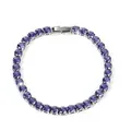 UNSHINEBAR Armband Tennis Iced Out Diamant Armband in Lila Silber für Herren und Damen 19.5cm