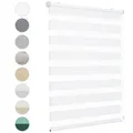 Doppelrollo Duo Rollo Klemmfix ohne Bohren für Fenster Rollos Jalousie Faltrollo, Sekey, freihängend, Klemmträger, Montage mit oder ohne Bohren möglich weiß 65 cm x 150 cm