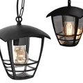 EDO Hängelampe IMMA C Schwarz Gartenlampe - Außenleuchte mit 1m Kette - E27 IP44 Pendelleuchte Außen für Garten, Terrasse, Veranda - Moderne Außenlampe Hängeleuchte