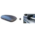 Dachbox VDPCA320 320Ltr carbonlook + Relingträger Alu kompatibel mit für Mitsubishi Outlander 2007-2012
