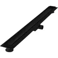 Luxebath - Duschrinne 90 Cm 2in1, Befliesbar, Extra Flach, Edelstahl, Schwarz, Doppelseitige Bodenablauf, Komplettset Bodenbefestigung, Duschablauf, Siphon Mit Geruchsstop, Haarsieb, Ablaufrinne Dusche