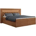 MKS Boxbett, Orange, Textil, 2-Sitzer, H4, Rechteckig, 140x200 cm, Schlafzimmer, Betten, Boxspringbetten