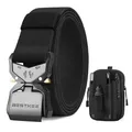 BESTKEE Herren Taktischer Gürtel, Arbeitsgürtel Schwerlast Gürtel, Militärstil mit Schnellverschluss Metallschnalle 38MM Breite, Geschenk mit taktischem Molle Beutel und Haken,Schwarz