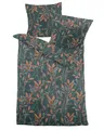 Dormisette Edel Biber Bettwäsche 155x220 Zweige Blätter petrol grün rost 1242-42
