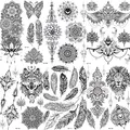 COKTAK 6 Stück/Lot Einzigartige Schwarze Henna Temporäre Tattoo Aufkleber Für Erwachsene Frauen Mädchen Feder Mandala Blume Körperkunst Große Große Arm Tattoos Blatt Spitze Indische Mehndi Sexy