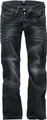 Black Premium by EMP Herren schwarze Medium Rise Jeans mit leichter Waschung - bequeme Passform mit ausgestellten Beinen und seitlicher Kontrastnaht W29L32