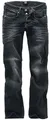 Black Premium by EMP Herren Schwarze Medium Rise Jeans mit Leichter Waschung - Bequeme Passform mit ausgestellten Beinen und seitlicher Kontrastnaht W29L32