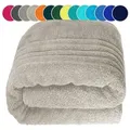 Lashuma Saunatuch XXL Handtuch London, Frottee (1-St), Badetuch Damen & Badehandtuch Herren 100x200 cm - Saunahandtuch 80x220 braun|grau 100 cm x 200 cm