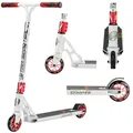 STAR SCOOTER Professional Freestyle Kick Stunt Scooter ab 8 Jahre | 110mm ABEC-9 Lager Alu Kinder City Roller mit HIC für Fortgeschrittene | Weiß Rot