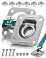 TRAILERKRAFT® Anhänger Zurrösen mit Gegenplatten inkl. Schrauben [6er Set] Robuste Zurrmulden | Zugkraft von 2700daN pro Zurrhaken | Langlebige Verzurrösen aus verzinktem Stahl
