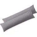 Blumtal Seitenschläferkissen Bezug 40 x 145 (2er Set Kissenbezüge) - Grau - Kissenhülle mit Reißverschluss - Grau