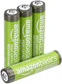 Amazon Basics 4er-Pack wiederaufladbare AAA-NiMH-Akkus mit hoher Kapazität, 850 mAh, 1,2 V, bis zu 500-mal aufladbar, vorgeladen
