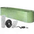 TTL GARDEN Metall-Hochbeet NATURE XXL 400×80×80 cm – Großes Ovales Hochbeet Verzinkt Salbei Für Garten