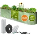 TTL GARDEN Hochbeet Nature XXL 400×80×80 cm – Metall Salbei-Grün oval & stabil