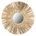 levandeo Spiegel Seegras Ø 55cm Wandspiegel Rund Flurspiegel Wanddeko Boho Deko Bohostyle Bohochic Natur