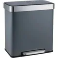Svita LT2X30 Mülleimer 60l Treteimer 2 Fächer Mit Deckel Grau