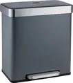 SVITA LT2X30 Mülleimer 60l Treteimer 2 Fächer mit Deckel Grau