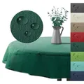 heimtexland Gartentischdecke Outdoor Tischdecke Garten Balkon Camping Tischdeko (Stück 1-tlg, 1), wetterfest I robust I UV-beständig I rutschfest I waschbar grün rund | 140 cm x 140 cm