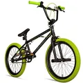 bergsteiger BMX-Rad Halifax 20 Zoll, 360° Rotor-System, Freestyle, Mädchen, Jungen, 1 Gang, U-Bremse grün