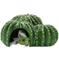 Navaris Tier-Beschäftigungsspielzeug Reptilien-Versteck - Schildkrötenhaus - Terrarium Deko Kaktus, Polyresin