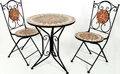 Balkonset Tischgruppe Set MOSAIK Metall Mosaik terrakotta, Tischplatte und Sitzfläche aus Mosaik