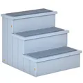 PawHut Hundetreppe 3 Stufen für kleine bis mittelgroße Hund Haustiertreppe mit Stauraum 38 cm Hohe Katzentreppe Hunderampe Einstiegshilfe für Bett, Sofa, Couch und Auto Grau