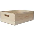 Creative Deco XL Große Holzkiste Obstkiste Korb | 40x30x13cm (+/-1cm) | mit Griffen | ohne Deckel | Hölzernen Kasten Unlackiert Holzbox Kiste Ostern | Für Dokumente Wertsachen Spielzeuge