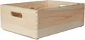 Creative Deco XL Große Holzkiste Obstkiste Korb | 40x30x14cm (+/-1cm) | Griffen