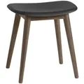 Muuto Fiber Stool, wood base, schwarz / dunkelbraun gebeizt