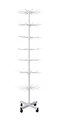 155cm Verkaufsständer drehbar | rollbares Warenständer 7 Etagen | Ladendekoration | Drehständer mit 70x Haken aus Metall | Ständer Ladenausstattung Theke | Ladeneinrichtung Kleinartikelständer [Weiß]