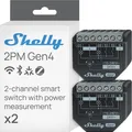 Shelly 2PM Gen4, Auslöser Rollo/Jalousie, 8000 KB, 2 Kanäle, 300 m, 100 m, Schwarz