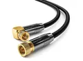 deleyCON deleyCON HDTV SAT Antennenkabel 5m Schwarz - 1x 90° gewinkelt - 2x SAT-Kabel