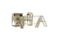 OutdoorToys Spielturm Malin, aus Holz in Altrosa mit Kinderschaukel & Rutsche, Kletterwand