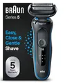Braun Series 5 Elektrorasierer, EasyClean Rasierer Herren, Wet & Dry, Geschenk Mann, Made in Germany, 51-B1000s, blau