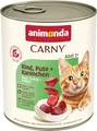 animonda Carny Katzen Nassfutter Rind + Pute + Kaninchen (6 x 800g), getreidefreies Katzen Nassfutter ohne Zucker, mit frischen fleischigen Zutaten