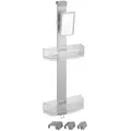 Duschcaddy Premium Mit Antibeschlagspiegel, Mit 2 Ablagen Und Edelstahl-haken, Silber Matt, Aluminium Silber Matt, Kunststoff Transparent - Silber Matt - Wenko