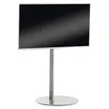 CLP TV Standfuß universal 55 65 75 Zoll, VESA 100x100 bis 600x400, eckig edelstahl rund - Grau