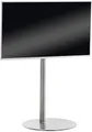 CLP TV Ständer für 55-57 Zoll VESA 100x100 bis 600x400, Stabiler universal Standfuß, Fernseher belastbar bis 40KG, Farbe:Edelstahl, Form:rund