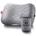 Hioutdoor Aufblasbares Kissen Kopfkissen für Camping mit Abziehbarem Kissenbezug Luftkissen Strandkissen Ergonomisches Reisekissen Outdoor Inflatable Travel Neck Pillow Bequemes Schlafkissen (grau)