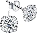 Set Orecchini Donna Uomo Diamante Nichel Free Anallergici, Argento Sterlina Zirconi Simulato Diamante Brillanti per Donna Uomo，orecchini punto luce argento