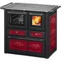 Festbrennstoffherd Westminster K85F bordeaux Backofen links mit Stahlplatten-Kochfeld - bordeaux