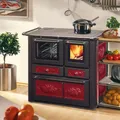 Wamsler K85 F Küchenofen Keramik Rot Backfach links Holzherd Küchenherd